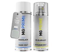 MG PRIME Peinture voiture kit bombe aérosol 2C aérosol pour Toyota 1C8 Silver Metallic/Lunar Mist Metallic Special Edition de couche de base vernis 2 composants