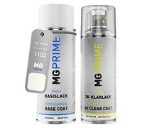 MG PRIME Peinture voiture kit bombe aérosol 2C aérosol pour Volvo 1103 / 1103WHT Winter White de couche de base vernis 2 composants