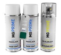 MG PRIME Peinture voiture kit bombe aérosol 2c pour Volkswagen VW LA6N / A6N / 4U Taftgrün Metallic/Vert Taft Metallic bombe aérosol couche de fond, de base, 2 composants vernis