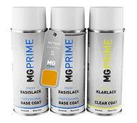MG PRIME Peinture voiture kit bombe aérosol pour Ford S / CERE5ZA Tangerine Scream Pearl/Sunset Gelb Metallic de fond de base de vernis bombe aérosol 400ml