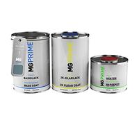 MG PRIME Peinture voiture kit de pot pour Ford 1 Blue Mink Metallic/Bleu Mink Metallic couche de base vernis 2C durcisseur prêt à pulvériser 2,5l