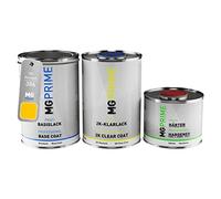 MG PRIME Peinture voiture kit de pot pour Renault 386 Jaune/Yellow couche de base vernis 2C durcisseur prêt à pulvériser 2,5l