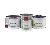 MG PRIME Peinture voiture kit de pot pour Skoda F3S / E1/8H Hotchillired Perleffekt/Rouge Piment Nacre couche de fond, base, vernis 2C, durcisseur, prêt pour la pulvérisation 1,75l