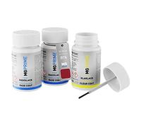 MG PRIME Peinture voiture Kit de stylo retouche pour Dacia B76 Rouge De Feu Nacre Metallic/Feuerrot de fond, de base, de vernis de 50ml par flacon
