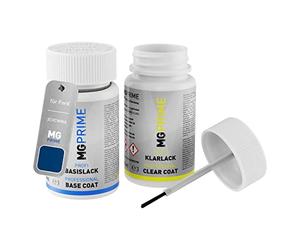 MG PRIME Peinture voiture kit de stylo retouche pour Ford 3CVCWWA / PN3BG0 / H Performance Blue Metallic/Bleu Cyclone Metallic de base de vernis de 50ml par flacon
