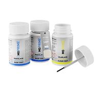 MG PRIME Peinture voiture Kit de stylo retouche pour KIA SWP Snow White Pearl/Schneeweiss Perleffekt de fond, de base, de vernis de 50ml par flacon