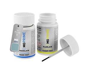 MG PRIME Peinture voiture kit de stylo retouche pour Mercury Y / 65F23 Silver Blue Metallic/Blue Ice Metallic de base de vernis de 50ml par flacon