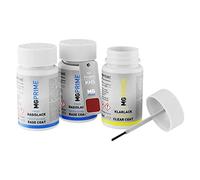 MG PRIME Peinture voiture Kit de stylo retouche pour Peugeot KHS Rouge Asmara Nacre/Asmara Rot Metallic de fond, de base, de vernis de 50ml par flacon