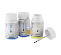 MG PRIME Peinture voiture Kit de stylo retouche pour Volkswagen VW LL1W / L1W / C1 Limonengelb Metallic/Pomelo Yellow Metallic de fond, de base, de vernis de 50ml par flacon