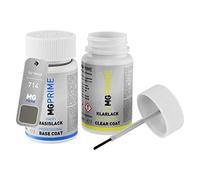 MG PRIME Peinture voiture kit de stylo retouche pour Volvo 714 Osmium Grey Metallic/Osmium Grau Metallic de base de vernis de 50ml par flacon