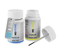 MG PRIME Peinture voiture Stylo de retouche pour MG BU12 Iris Blue + vernis | Kit peinture de base + vernis, flacons de peinture avec pinceau, 50ml chacun