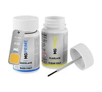 MG PRIME Peinture voiture Stylo de retouche pour Mini A58 Mellow Yellow +1K | Kit peinture de base + vernis, flacons de peinture avec pinceau, 50ml chacun