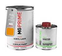 MG PRIME RAL 1007 Jaune narcisse/Daffodil yellow brillant peinture acrylique 1,5 Litres / 1500 ml durcisseur inclus