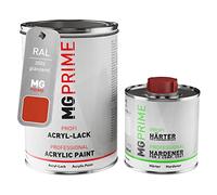 MG PRIME RAL 2002 Orangé sang/Vermilion brillant peinture acrylique 1,5 Litres / 1500 ml durcisseur inclus