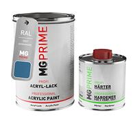 MG PRIME RAL 5007 Bleu brillant/Brillant blue mat satiné peinture acrylique 1,5 Litres / 1500 ml durcisseur inclus