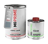 MG PRIME RAL 7000 Gris petit-gris/Squirrel grey brillant peinture acrylique 1,5 Litres / 1500 ml durcisseur inclus