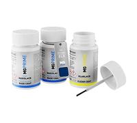 MG PRIME Stylos de retouche pour Citroen ELX Bleu Electra Metallic + vernis | Electra Blue, Peinture voiture, Kit peinture de fond + base + vernis, flacons de peinture avec pinceau, 50ml chacun