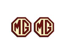 MG TF d'origine style Bordeaux & Crème Avant Et Arrière Insert Badges (70 mm)