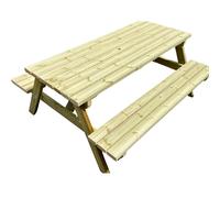 MG Timber Products Table de Pique-Nique Robuste en Bois de séquoia suédois traité sous Pression pour résister aux intempéries Pendant 15 Ans Coins arrondis 1,2 m