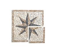 MG Valencia Mosaïque en Marbre Naturel PATTERN STAR Feuille de Pierre de 80×80cm. Carrelage Mosaique Murale et Sols pour L'intérieur et L'extérieur Boîte de 4 Feuille pour 0,64m2 (Étoile multicolore)