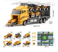 MG3003 Camion de chantier jaune avec 6 petites voitures + tapis