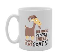 MG3070 Mug en céramique avec inscription « The More People I Meet, The More I Like Goats »