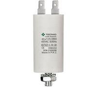 Mg8400 Permanent Pour Moteurs 40µf 450v. Écrou M8 Puissance. Le Condensateur De Démarrage Est Dans Un Boîtier Cylindrique En Polypropylène. Connexion Électrique Via 4 Bornes, Blanc