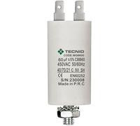 Mg8600 Permanent Pour Moteurs 60µf 450v. Écrou M8 Puissance. Le Condensateur De Démarrage Est Dans Un Boîtier Cylindrique En Polypropylène. Connexion Électrique Via 4 Bornes, Blanc
