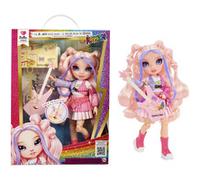 RAINBOW HIGH Junior High Rock Band - Bella - Poupée Mannequin Rose 23 cm avec Guitare Basse, Personnalisable avec des Autocollants, Articulée, Jouets Mignons pour Les Enfants À Partir de 4 Ans