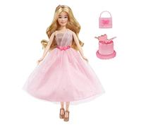 MGA Poupée Dream Ella Let's Celebrate - Aria - Poupée Mannequin Blonde de 29 cm avec des confettis Roses & dorés & 5 Accessoires - pour Les collectionneurs & Enfants, 4 Ans +