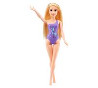 MGA's Dream Ella Splash Poupée - ARIA - Poupée mannequin de 29,2 cm dotée de cheveux blonds, 1 maillot de bain violet & 1 graphique de licorne coloré, encourage l’imagination, 3 ans +