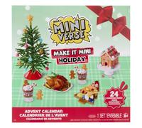 MGA's Miniverse Make It Mini Kit de création Calendrier de l'Avent | Décompte sur 24 jours, 5 créations, maison en pain d'épices, planche apéro, atelier résine, non comestible, dès 8 ans
