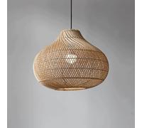 MGAUYA Lustre de style Wabi-sabi/B&B rétro Zen suspension/salon de thé salle à manger salon chambre balcon lampe suspendue/luminaire design en bambou et rotin (E26/27)