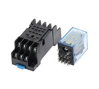 MGAYTYOAG Accessoires électroniques 1 ensemble MY4NJ 14 broches 4DPDT Micro Relais électromagnétique électronique Bobine 5 A avec base de prise PYF14A DC12 V DC24 V