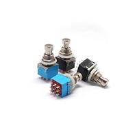 MGAYTYOAG microswitch Pédale d'effets de guitare 9 broches Pédale d'effets Stomp Foot Verrouillage Commutateur 3PDT True Bypass (couleur : couleur du corps -noir)