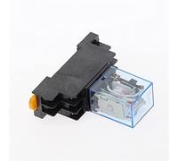 MGAYTYOAG Relais d'accessoires électroniques AC/DC 110 V 220 V 12 V 24 V Bobine de relais DPDT Micro Mini commutateur de relais électromagnétique avec base de prise LED MY2P HH52P MY2NJ (DC 110 V)