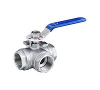MGAYTYOAG Robinet à boisseau sphérique à trois voies en acier inoxydable 304 Q14F/Q15F-16P Filetage intérieur fileté 4 points 6 points (G3/8)
