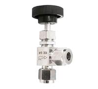 MGAYTYOAG Valve à aiguille réglable à angle droit OD6 8 10 mm Tube en acier inoxydable 304 haute pression résistant aux acides Jeu de cartes droites (6 mm)