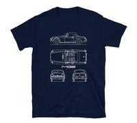 MGB 1962 British Raodstar Vintage Car Mens T-Shirt Blueprint Sports Car Shirt M 236