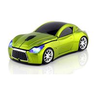 MGbeauty Souris sans Fil de Voiture de Sport Souris Optique pour Ordinateur avec lumière LED (Vert)
