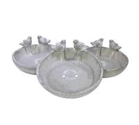 mgc24 Lot de 3 abreuvoirs pour oiseaux « Swimming Pool » - Bols décoratifs pour jardin et balcon - Robuste, résistant aux intempéries et riche en détails - Idéal pour les oiseaux sauvages