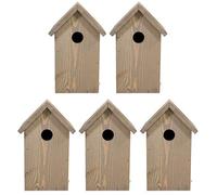 mgc24 Lot de 5 nichoirs en bois résistant aux intempéries pour oiseaux sauvages 15,5 x 14 x 25 cm Marron