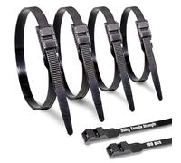 MgcTolBox 9mm x 360mm Double Verrou Serre Cable Noirs 100 Pièces Résistant au UV Durable Attache Cable Résistance à La Traction 90 kg Pour Cable Management, Famille DIY, Bricolage, Atelier, Jardinage