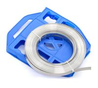 MgcTolBox Feuillard Acier en Rouleau - 12 * 0.5 mm x 50 m - Dévidoir Bleu, 30 x Chapes en Inox Pour Feuillard, Kit de Cerclage en Acier Manuel Pour des Charges Lourdes