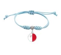 MGDIFYXAA Bracelet Tendance Avec Drapeau De Malte, Tressé À La Main, Chaîne Ajustable, Drapeau National, Souvenir, Bijou Tressé Fantaisie, Cadeau Pour Homme, Femme, Couple, Bleu, 16 Mm