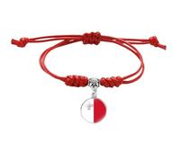 MGDIFYXAA Bracelet Tendance Avec Drapeau De Malte, Tressé À La Main, Chaîne Ajustable, Drapeau National, Souvenir, Bijou Tressé Fantaisie, Cadeau Pour Homme, Femme, Couple, Rouge, 16 Mm