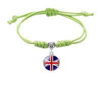 MGDIFYXAA Bracelet Tissé Du Royaume-Uni Pour Femmes Et Hommes, Bracelet Drapeau Du Royaume-Uni, Corde Tressée Faite À La Main, Réglable, Accessoires De Bijoux Pour Hommes Et Femmes, Vert, 16 Mm