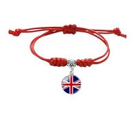 MGDIFYXAA Bracelet Tissé Du Royaume-Uni Pour Femmes Et Hommes, Bracelet Drapeau Du Royaume-Uni, Corde Tressée Faite À La Main, Réglable, Accessoires De Bijoux Pour Hommes Et Femmes, Rouge, 16 Mm