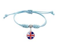 MGDIFYXAA Bracelet Tissé Du Royaume-Uni Pour Femmes Et Hommes, Bracelet Drapeau Du Royaume-Uni, Corde Tressée Faite À La Main, Réglable, Bijoux, Accessoires Pour Hommes Et Femmes, Bleu, 16 Mm