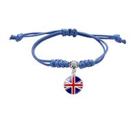 MGDIFYXAA Bracelet Tissé Du Royaume-Uni Pour Femmes Et Hommes, Bracelet Drapeau Du Royaume-Uni, Corde Tressée Faite À La Main, Réglable, Bijoux, Accessoires Pour Hommes Et Femmes, Bleu Foncé, 16 Mm